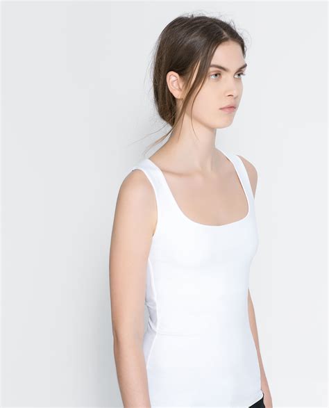 white tank top zara|zara ruffle sleve tank top.